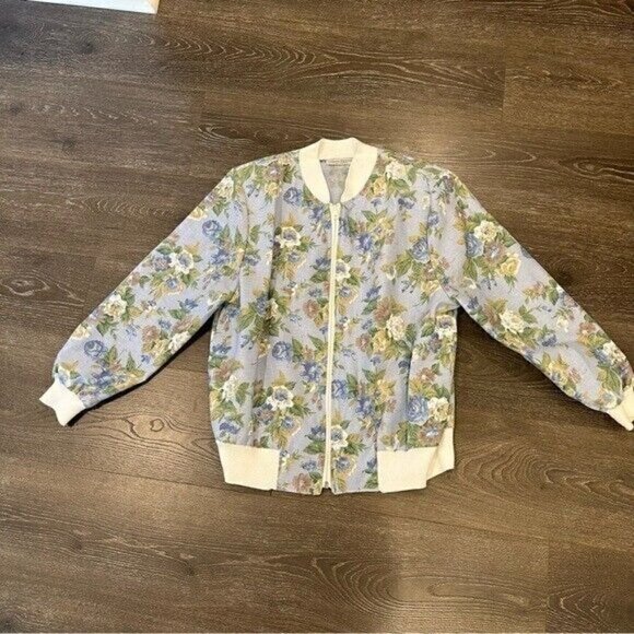 VTG SIMPLY PETITE by cricket lane Floral Bomber Jacket And Pants Set Size Small - Picture 2 of 9